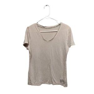 Women's T Shirt With Mickey Mouse On Back Cream Size Large